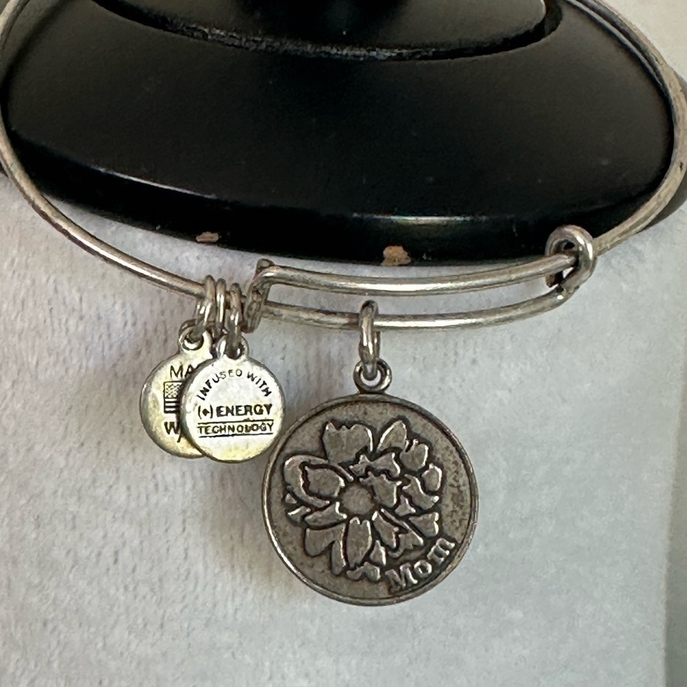 Alex and Ani- Silver Floral Charm Bracelet